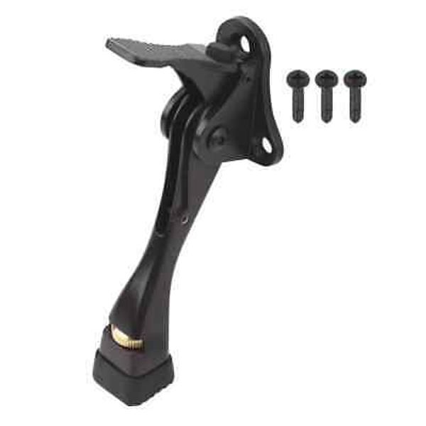 EVERBILT Matte Black Step Release Kickdown Doorstop Door Stop Holder 29417