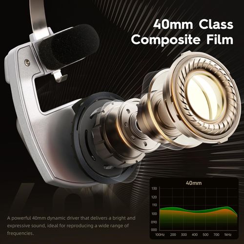 okcsc Retro 3 On-Ear Headsets, Retro Style/Collapsible Design/40mm Class/Adjustable Temporal Pads, Audiophile Sound Performance for HiFi Sound,Commute,Road Trips,Party,Work,4.9 FT/3.5MM Mic/Silver