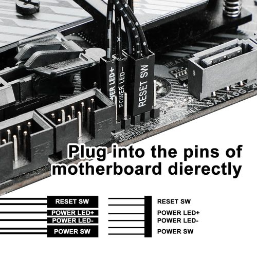 Computer PC Power Button, Desktop Power Button PC External Power Button with 4 Port USB 3.0 Hub