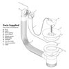 SPARES2GO Sink Waste Combination Overflow Plug with Chain 40mm 1.5" (Round)