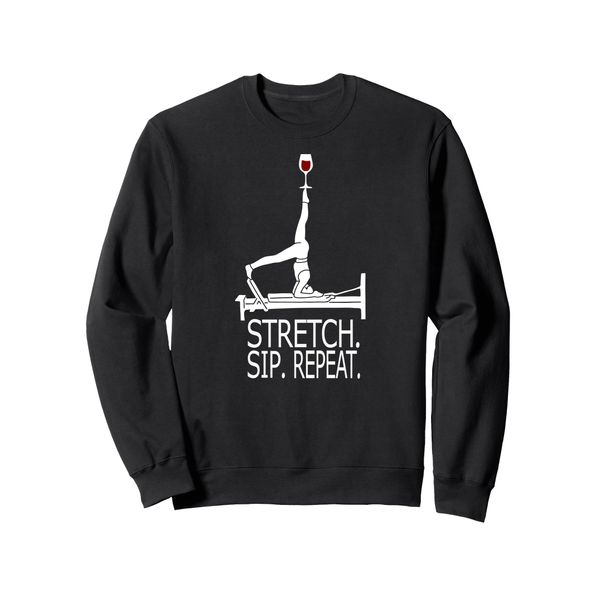Pilates wine Reformer Pilates - Stretch Sip Repeat Sweatshirt