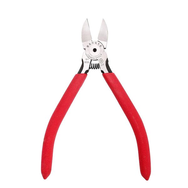 KimlontonBY8222 Small Nipper, Thin Blades, 6.3 inches (160 mm), 55# Carbon Steel, Mini Precision Work Nipper, For Both Soft and Hard Wires, For Copper Wire Cutting, DIY Handmade, Plastic Models, For