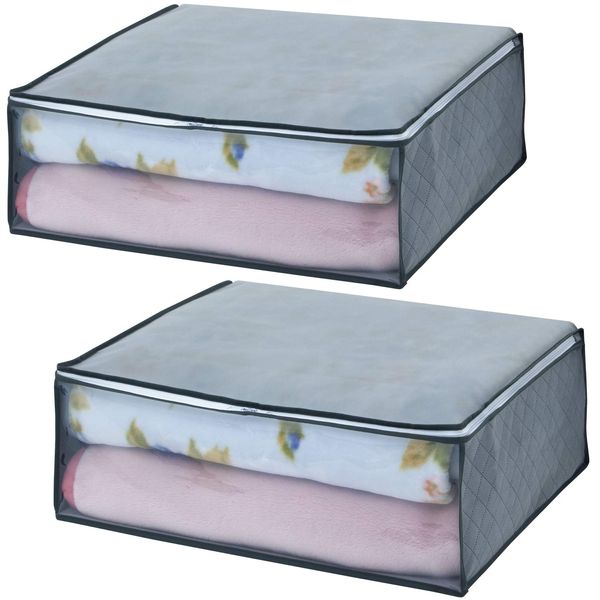 Astro 615-13 Storage Case for Blankets, Set of 2, Gray, Non-woven Fabric, Activated Carbon, Diatomaceous Earth, Deodorizing, Clear Window Included