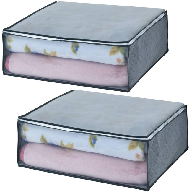 Astro 615-13 Storage Case for Blankets, Set of 2, Gray, Non-woven Fabric, Activated Carbon, Diatomaceous Earth, Deodorizing, Clear Window Included