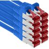 1aTTack.de - 10x 1m CAT6 patch cable S/FTP PIMF shielding CAT.6 RJ45 network cable Ethernet cable DSL LAN router switch modem patch panel - blue - 10 pieces
