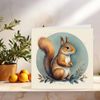 Squirrel Watercolour Greeting Card - Squirrel Cards 145 x 145mm