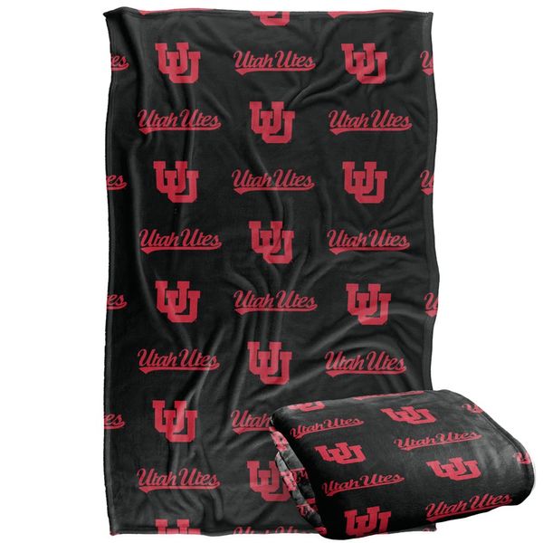 University of Utah Redhawks Blanket, 36" x 58", Logo Pattern, Silky Touch Super Soft Throw