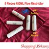 5 Pcs 450cc ML 1/4-1/4 FLow Restrictor Quick Connect Push In Water Filter