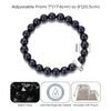 Philip Jones Black Onyx Gemstone Bracelet with Feathers Charm