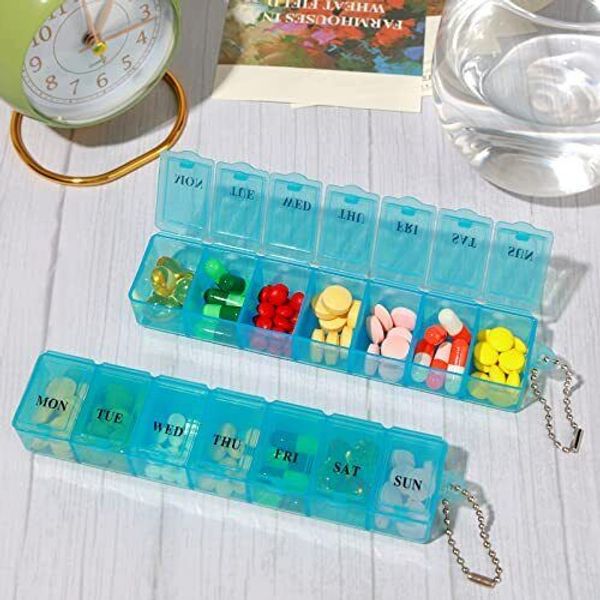 Weekly 7-Day Pill Organizer, Vitamin and Medicine Box Large Pill Containers Case