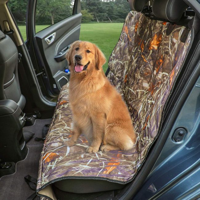 Gray Camo Dog Hammock for Car Truck SUV Waterproof Dog Seat