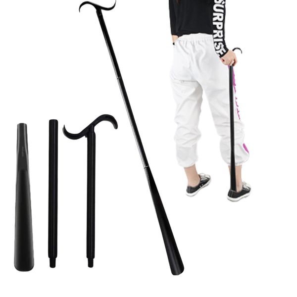 35" Adjustable Dressing Stick with Shoe Horn & Sock Removal Tool – Extended Dressing Aid for Shoes, Socks, Shirts, and Pants