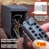 TSS Push Button Wall Mounted Key Safe - Outdoor Key Lock Box - 3 to 10 Digit Code Length - Easy Code Change - Keysafe - Key Holders for the home - Key Lock Box