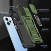 Xiaomi Redmi 12 5G/4G Case, Redmi Note 12R Case, with Ring, Sliding Camera Protector, Shock Absorption, Protective Case, PC Stand Function, Car Holder Compatible, Metal Ring, Scratch Resistant,