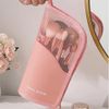 1 Piece Makeup Brush Organiser Bag PVC Clear Brush Pouch Used for Women Girls Portable Travel Makeup Brush Organiser Case (Pink)
