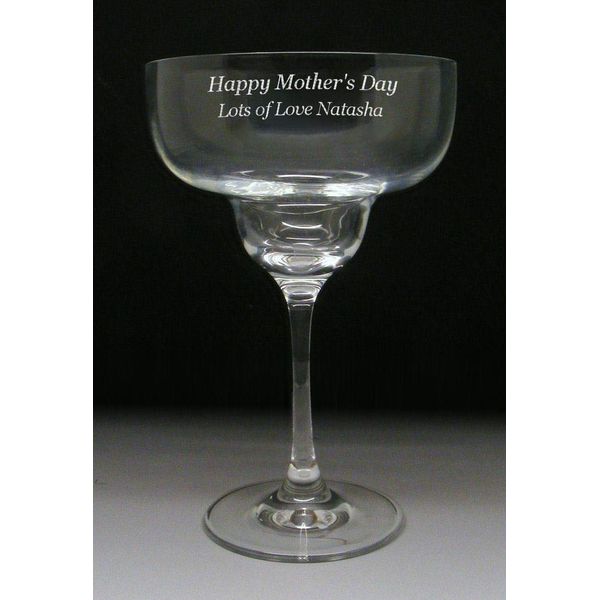 Personalised Mother's Day Margarita Crystal Glass Engraved Gift - Enter Your Own Custom Text