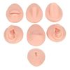 Piercing Practice Body Parts, Nose Tongue Model, 3D Flexible Simulation Ear Model Body Piercing Practice Model Silicone Body Parts for Novice (Light Skin Color)