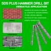 5Pcs SDS Plus Rotary Hammer Drill Bit Set Carbide Tip Masonry Concrete Drill Bit