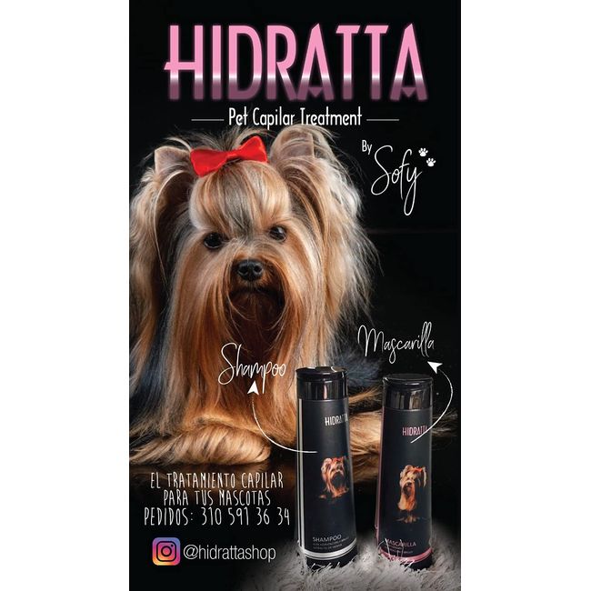 Shampoo Hidratta 370ml - Shampoo hidratante y suavizante, que proporciona Brillo y suavidad al Pelo de tu mascota