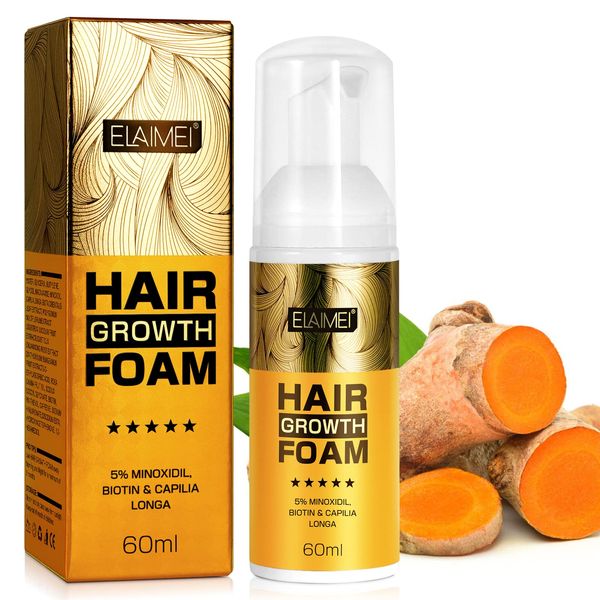 Hair Growth Foam for Women Men,With Biotin& Capilia Longa,Hair Regrowth Treatment for Stronger, Thicker Longer Hair That Stop Hair Thinning