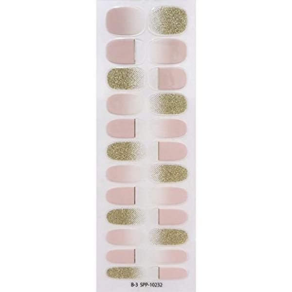 plumetit SPP-10232 Gel Nail Stickers, 1 Sheet, Natural Pink