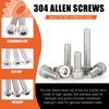 Tanstic 376Pcs M6 M8 M10 Hex Socket Head Cap Machine Screws Flat Head Socket Cap Screws Button Head Socket Cap Screws for Industrial Machinery