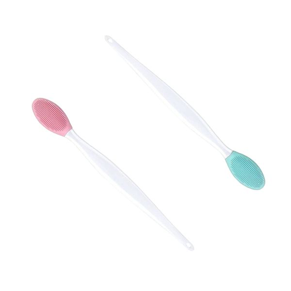 Lmyzcbzl Silicone Exfoliating Lip Brush, 2 Pcs Double-sided Soft Lip Brush, Lip Brush Tool, Nose Blackhead Clean Lip Scrubber Tool, Double-Sided Lip Scrub Brushes