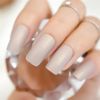 Matte Beige Nails - Medium Square Press On Nails - Glue On False Set- 24 pc Kit