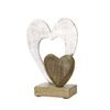 GILDE Double Heart Wood Silver Height 23 cm