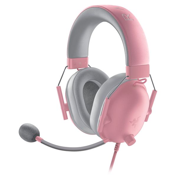 Razer BlackShark V2 X Quartz Pink Gaming Headset, 3.5 mm Analog, 7.1 ch Surround, 50 mm Driver with Patent Technology, Uni-Directional Microphone, Noise Canceling, High Sound Isolation Earcups, Lightweight, PC / PS5 / PS4 / Xbox / Nintendo Switch, Black S