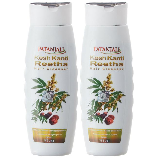 PATANJALI Kesh Kanti Reetha Hair Cleanser Shampoo, 200ml Pack of 2