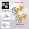 Sterling Silver Stud Earrings - Gold Plated Cubic Zirconia, 4mm