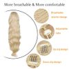 YEESHEDO Blonde Long Wavy Ponytail Hair Extension for Women Drawstring Ponytail Hair Extensions Clip in Curly Synthetic Hairpiece 24" (color: 613#)