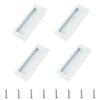 MOROBOR 4PCS Rectangular Recessed Concealed Handle, Embedded Design Sliding Door Handle with Screws, Stainless Steel Cabinet Pulls for Wardrobe Drawer Pulls (White)