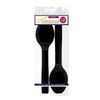 Party Essentials Hard Plastic 9" Serving Spoons, Black, 12 Count