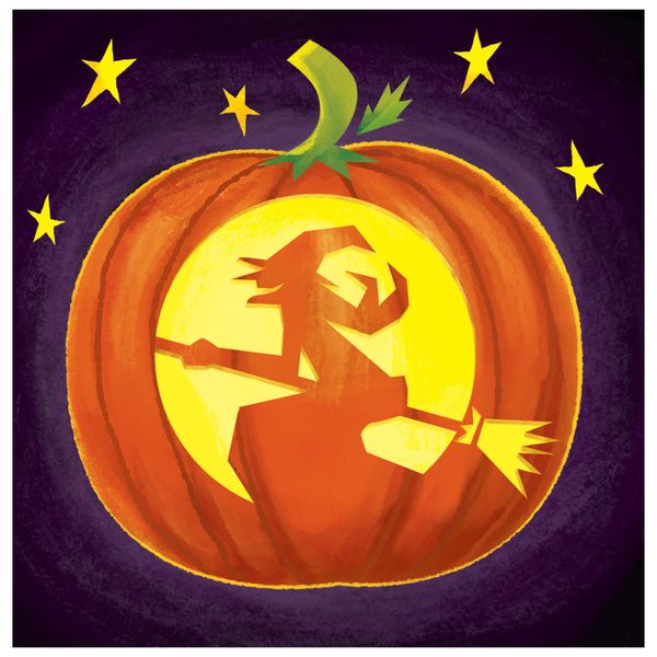 Creative Converting Pumpkin Silhouettes Lunch Napkins, Orange/Purple/Yellow