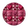 Aesthetic Pink Checkered Hearts Patchwork Collage Soft Girl PopSockets Adhesive PopGrip