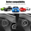 Car Push Start Button Cover,Aluminum Alloy Car Engine Start Stop Button Covers with 2 Backing Rubbers for Various Models