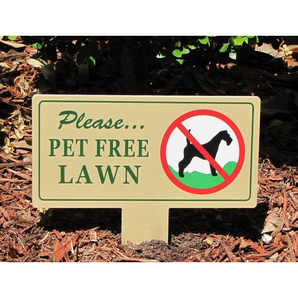 2 Pet Free Lawn Signs | No Dog Pooping  | No Poop No Pee |  Curb Your Dog Sign