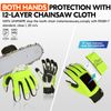 Vgo... Chainsaw Gloves 12-Layer Protection on Both Hands in Cowhide, Forestry Work Gloves Touchscreen Utility Touchscreen