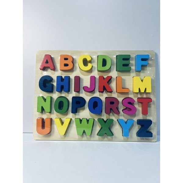 Alphabet Puzzle Uppercase Letters Wood with Letter Formation Lines