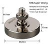 MUTUACTOR 2Pack Super Powerful Neodymium Cup Magnet with 1/4''-20 Male Threaded Stud, 100lb Vertical Pull-Force Non-Shattering Magnet Base with Nut and Washer for Lighting, Camera and Other Brackets.