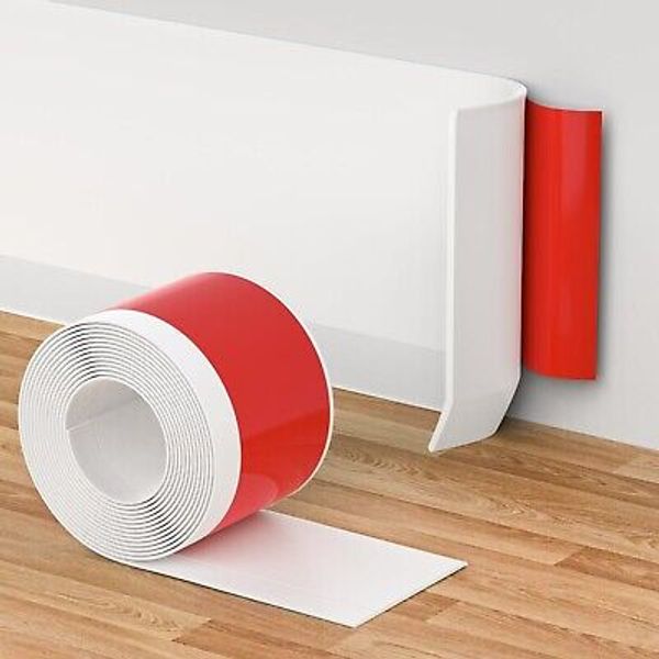 Flexible Wall Base Baseboard Molding Trim, 4 Inch(W) x 20 Feet(L) Self-Adhesi...