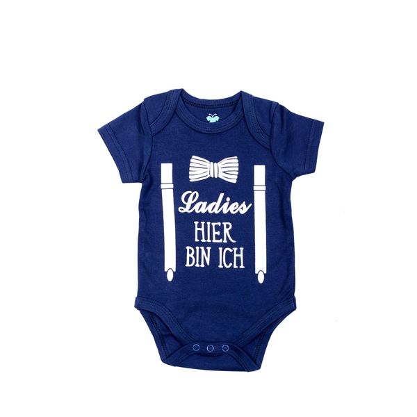 Emmis Glück Baby Body Ladies, hier bin ich - Gr. 50/56 Geschenk zur Geburt 100% Baumwolle