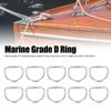 Seamless D Rings, 10Pcs Marine Grade D Ring Highly Polished for Anchoring
