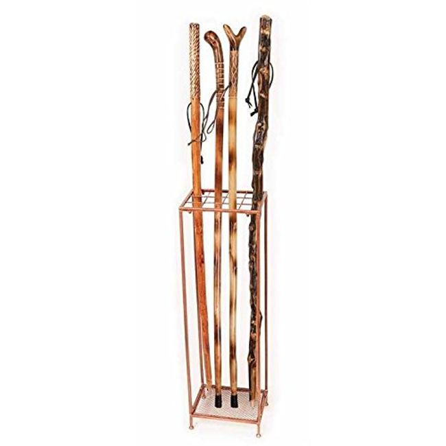 Manual Weavers Walking Sticks - Display Stand - Holds Up To 12 Sticks (9 x 7 x 19.75)