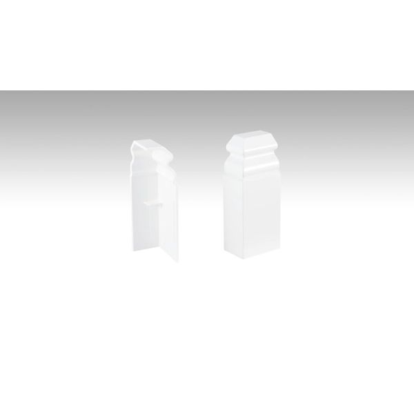 2 Endkappen für Meister Fußleisten | Profil 11 PK 11 F MK (60mm) | Weiß | selbstklebend | ABS | Sockelleisten Zubehör | je 1 Stück Links/Rechts