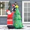 6' Outdoor Inflatable Garden Xmas Santa Claus Decoration w/ Tree & LED Lights