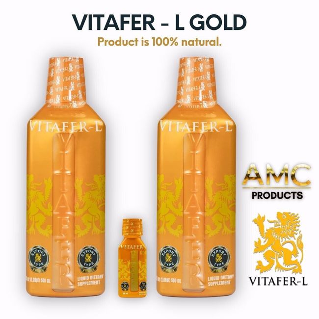 Vitafer-L Gold. The Authentic. Pack of 2 of 500ml with Vitachito 20ml Pocket Siz