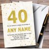 White Gold Fleck 40th Personalised Birthday Party Invitations